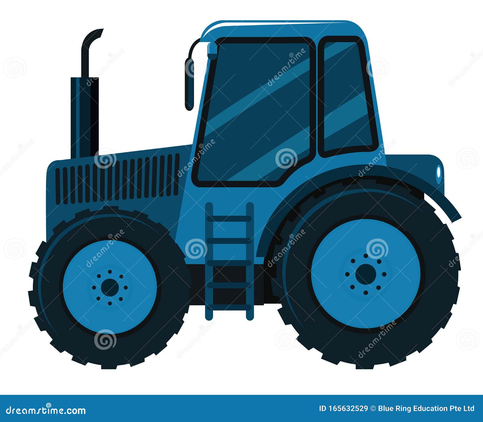 Single Picture of Blue Tractor Stock Illustration Illustration of