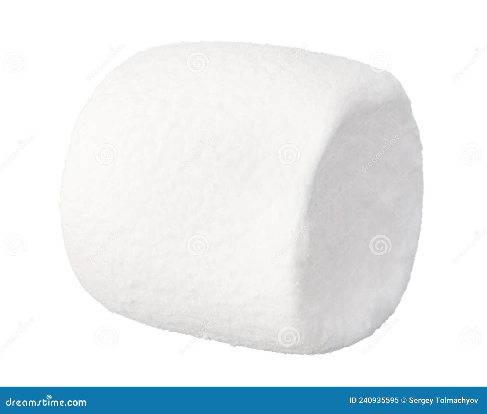 Single Piece of Marshmallow Isolated on White Stock Image Image of