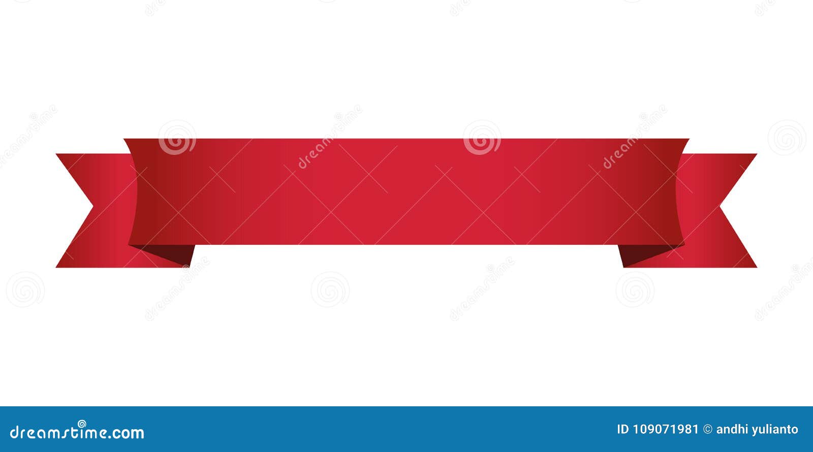 Single Red Banner Ribbon Vector Isolated Stock Illustration