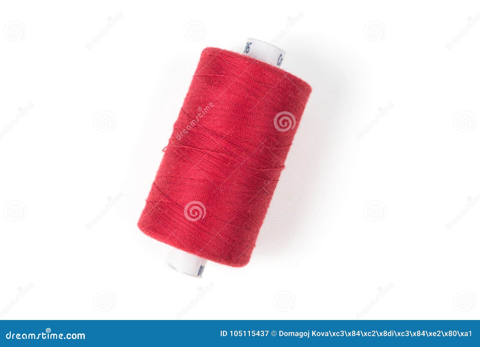 Single Red Sewing Thread on a White Coil on a White Background Stock Image Image of cotton