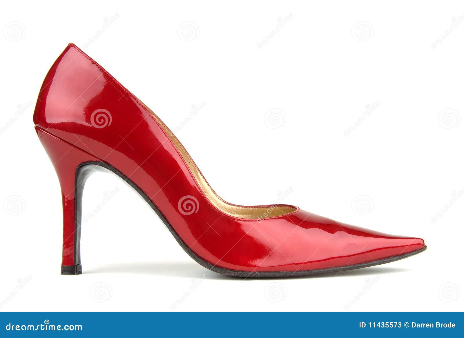 Single Red Shoe stock image. Image of pump, patent, isolated - 11435573