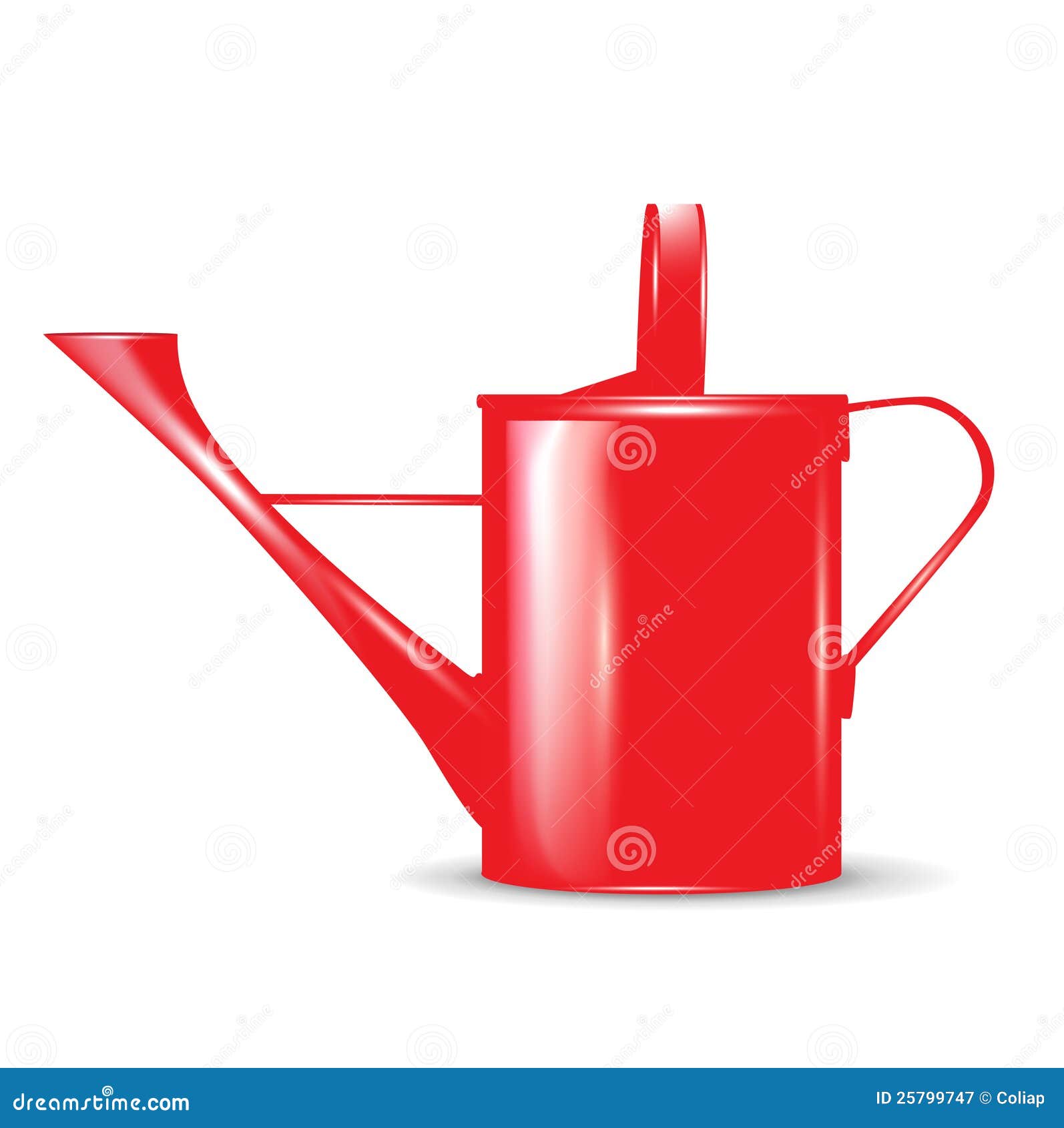Single red watering can stock vector. Illustration of flower - 25799747