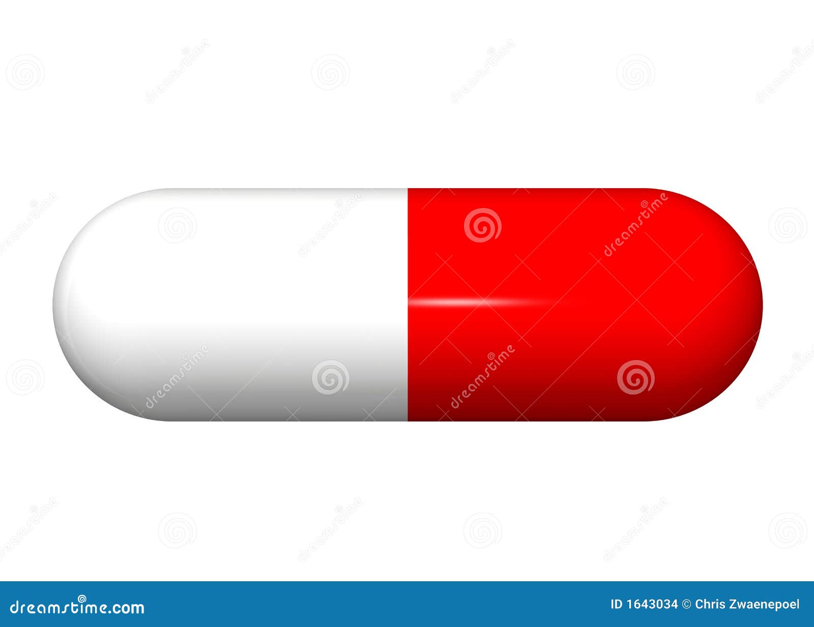 Single Red And White Pill Stock Images - Image: 1643034