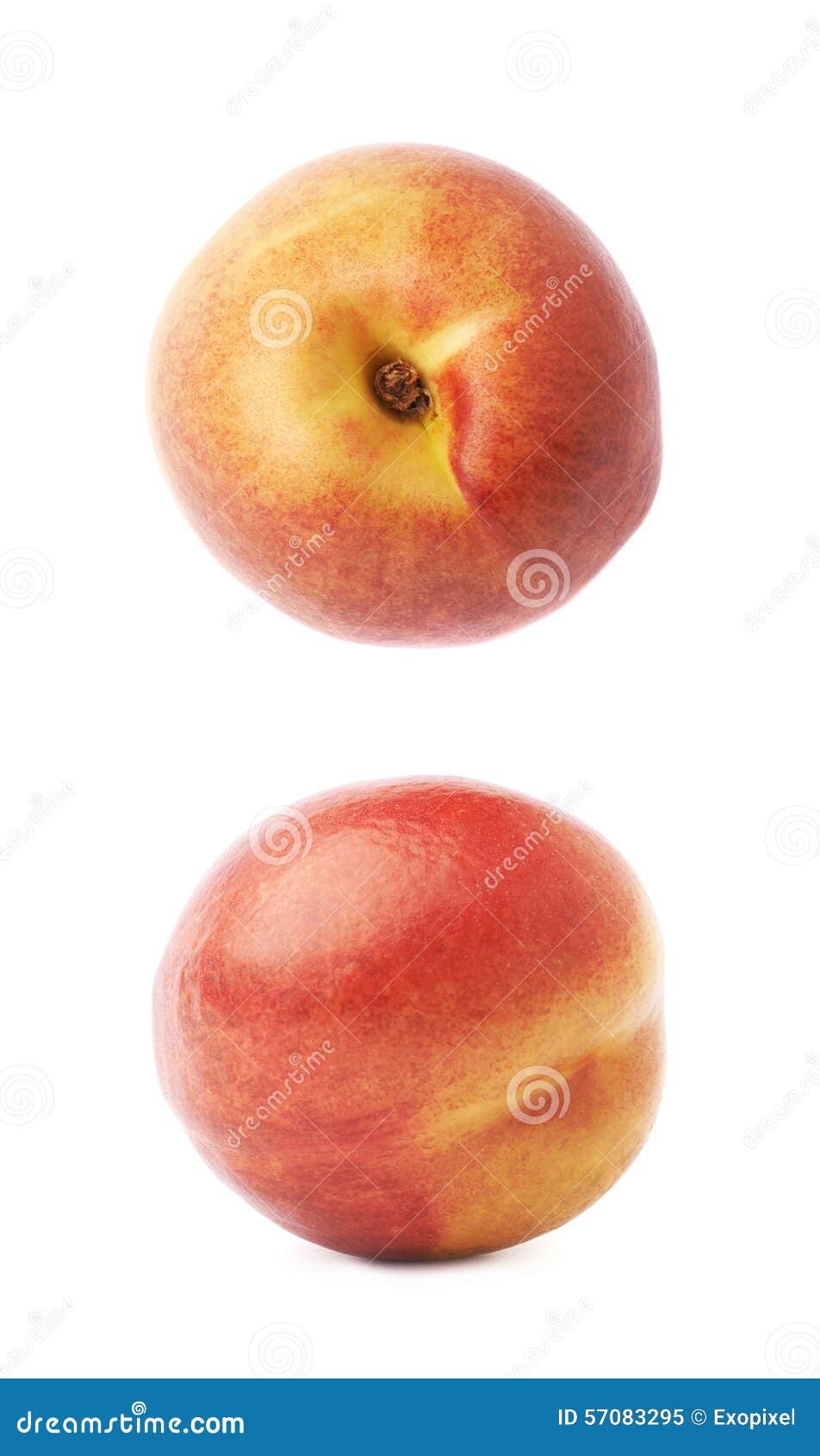Single Ripe Nectarine Isolated Stock Image Image of round, juicy