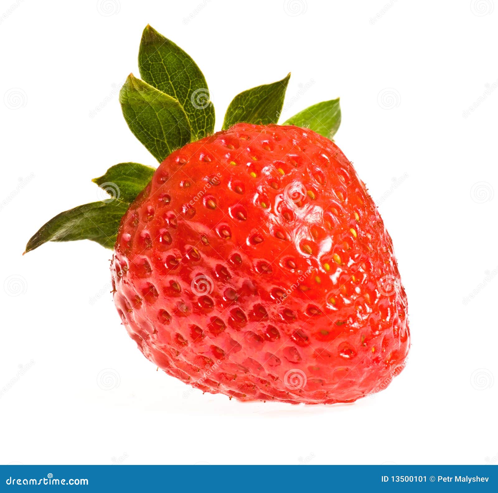Single ripe strawberry stock image. Image of market, leaf 13500101