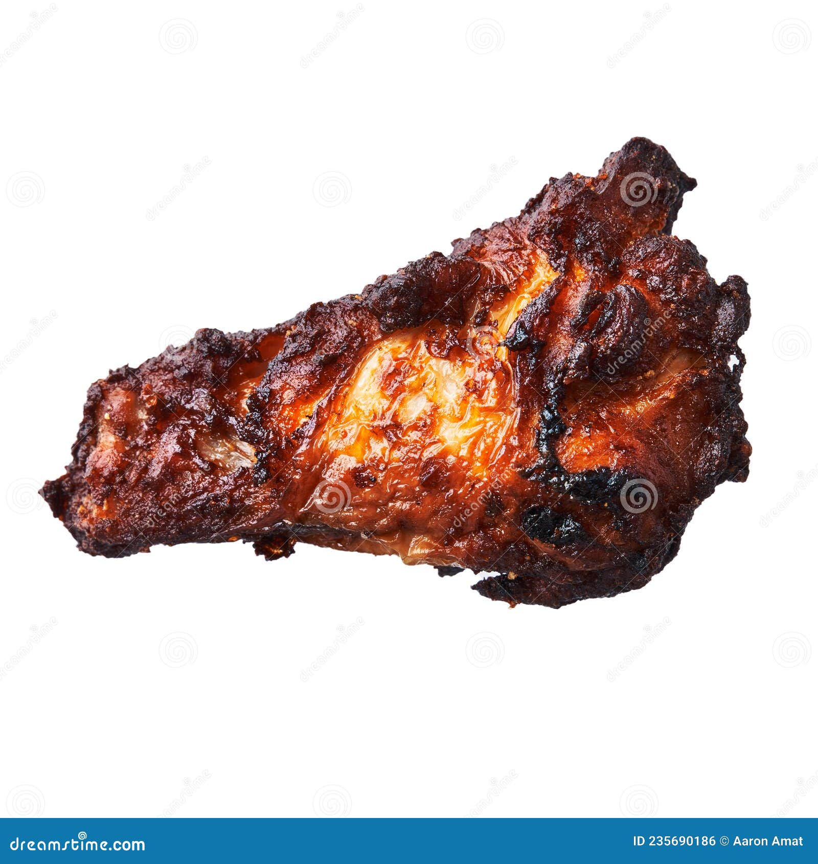 SIngle Roasted Chicken Wing Isolated on a White Background Stock Photo ...