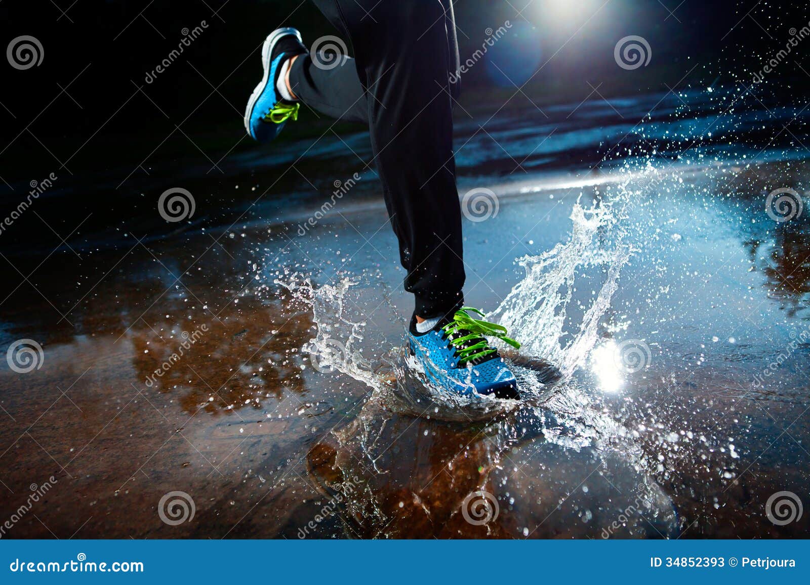 Single Runner Running in Rain Stock Image Image of jogger, sport
