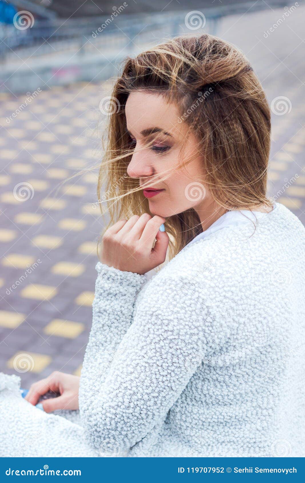 A Single and Sad Woman is Sitting Thinking about Life Stock Photo ...