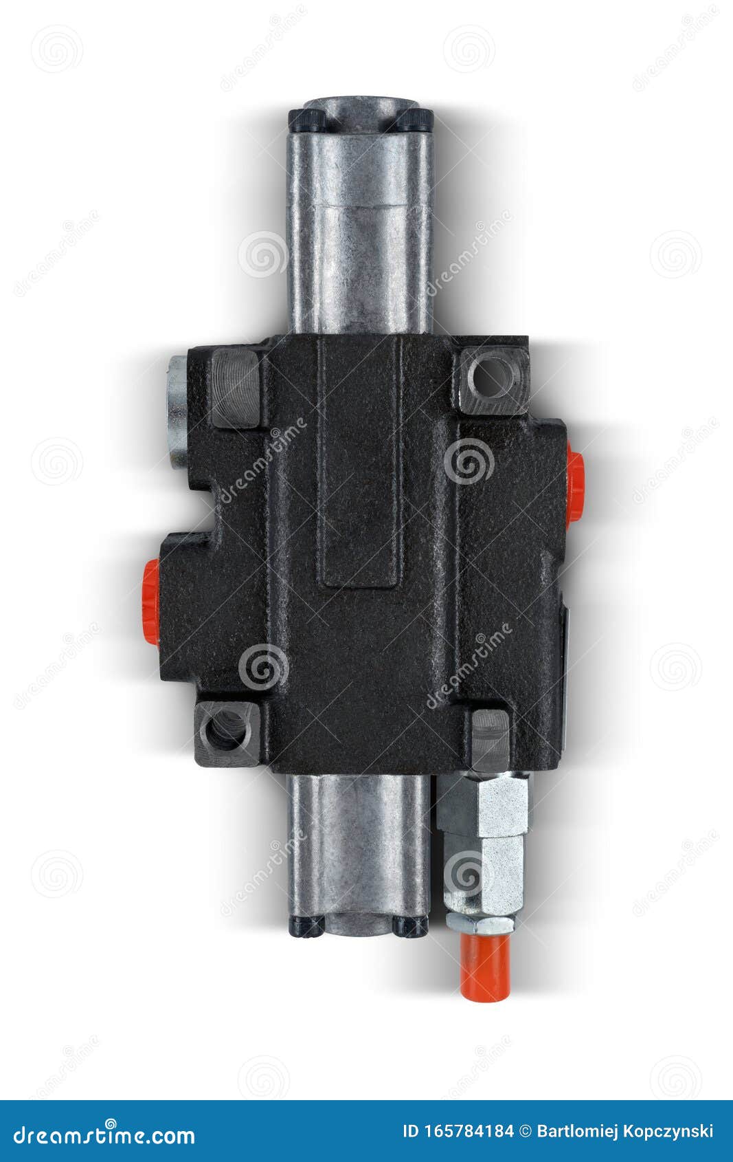 Single Section Hydraulic Distributor of the Tractor Stock Photo Image