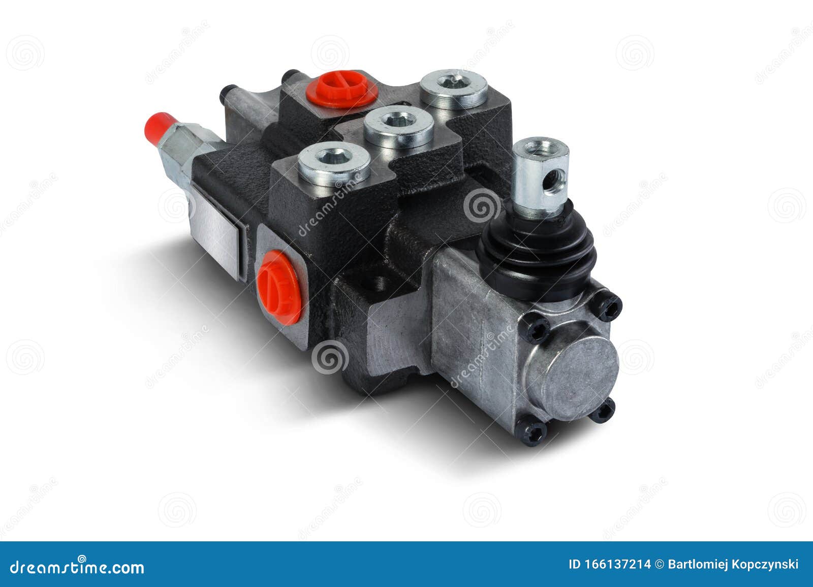 Single Section Hydraulic Distributor of the Tractor Stock Photo Image