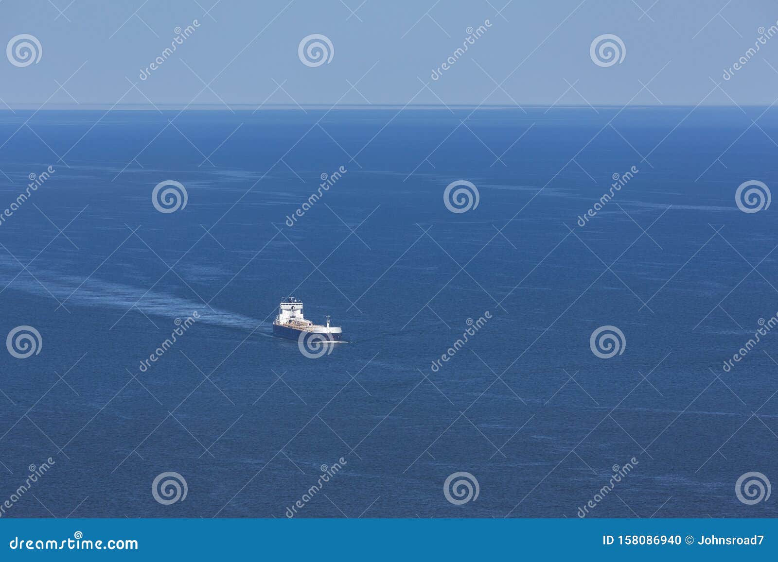 A Ship Traveling on Lake Superior Stock Photo Image of overlook