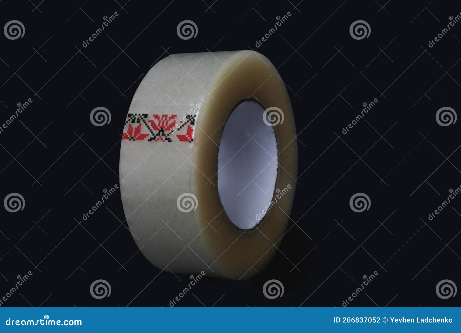 Singlesided Tape, Tightly Wound Roll of Adhesive Tape Stock Photo