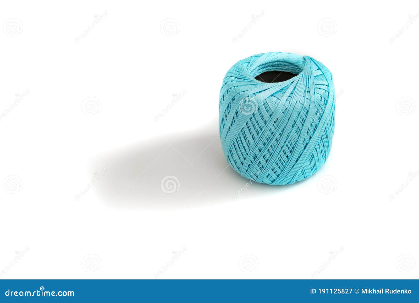 A Single Simple Colorful Knitting Yarn Roll Float in the Air, Isolated