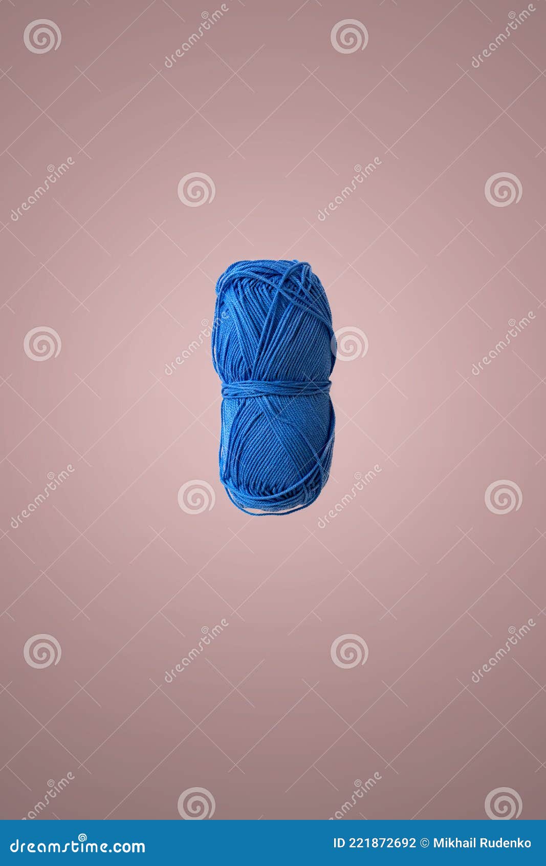 A Single Simple Colorful Knitting Yarn Roll Float in the Air, Isolated