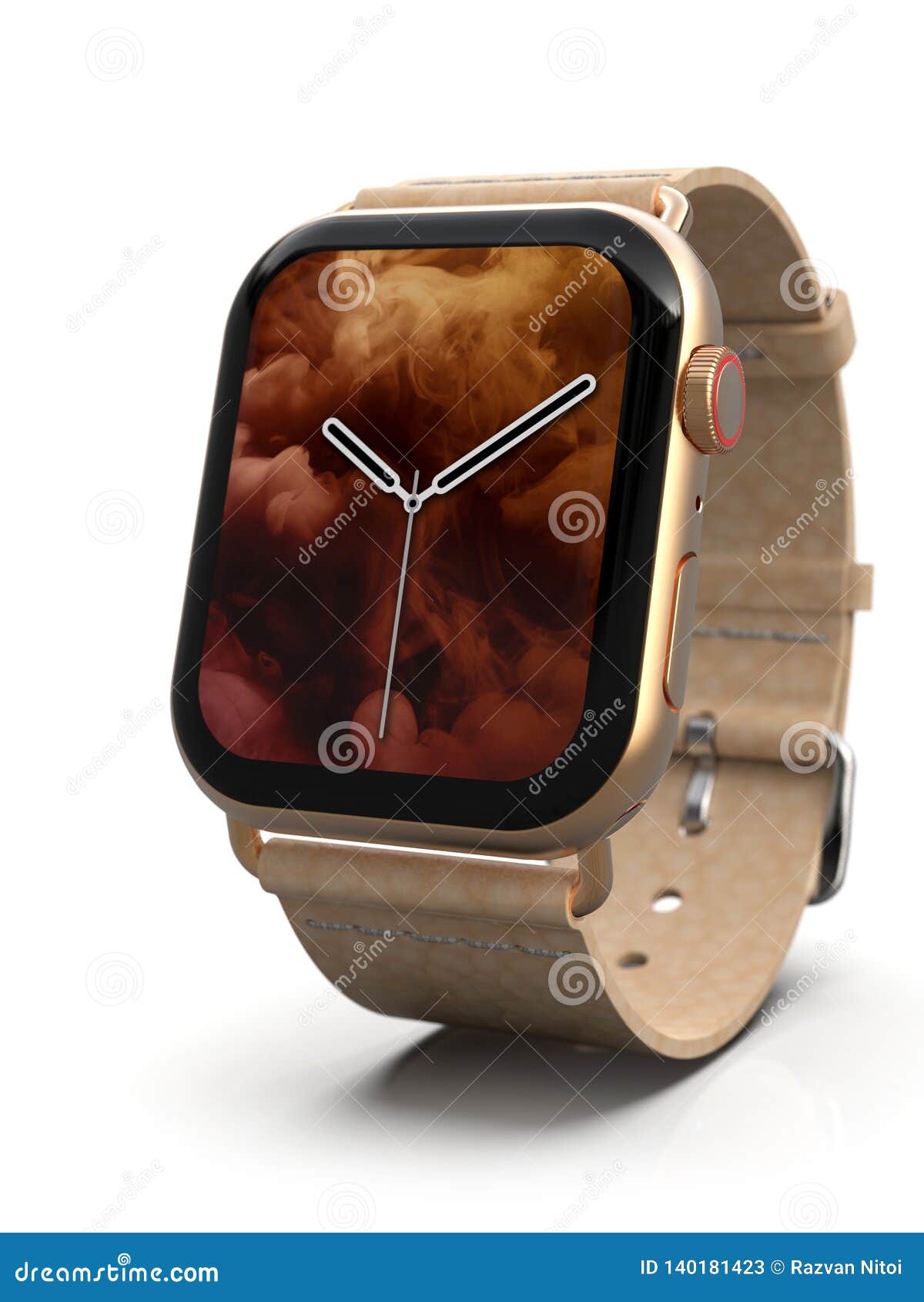 Smartwatch - Apple Watch 4, Rose Gold, on White Stock Illustration -  Illustration of display, band: 140181423