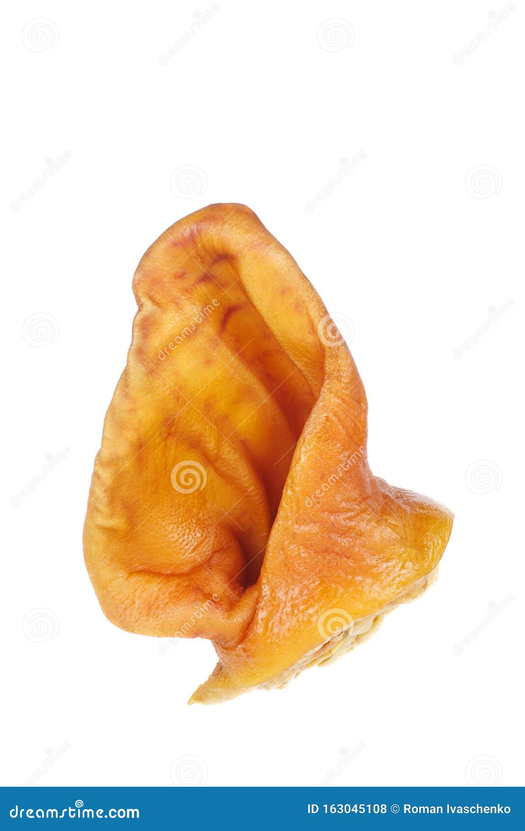A Single Smoked Pig Ear Isolated Stock Photo Image of nutrition