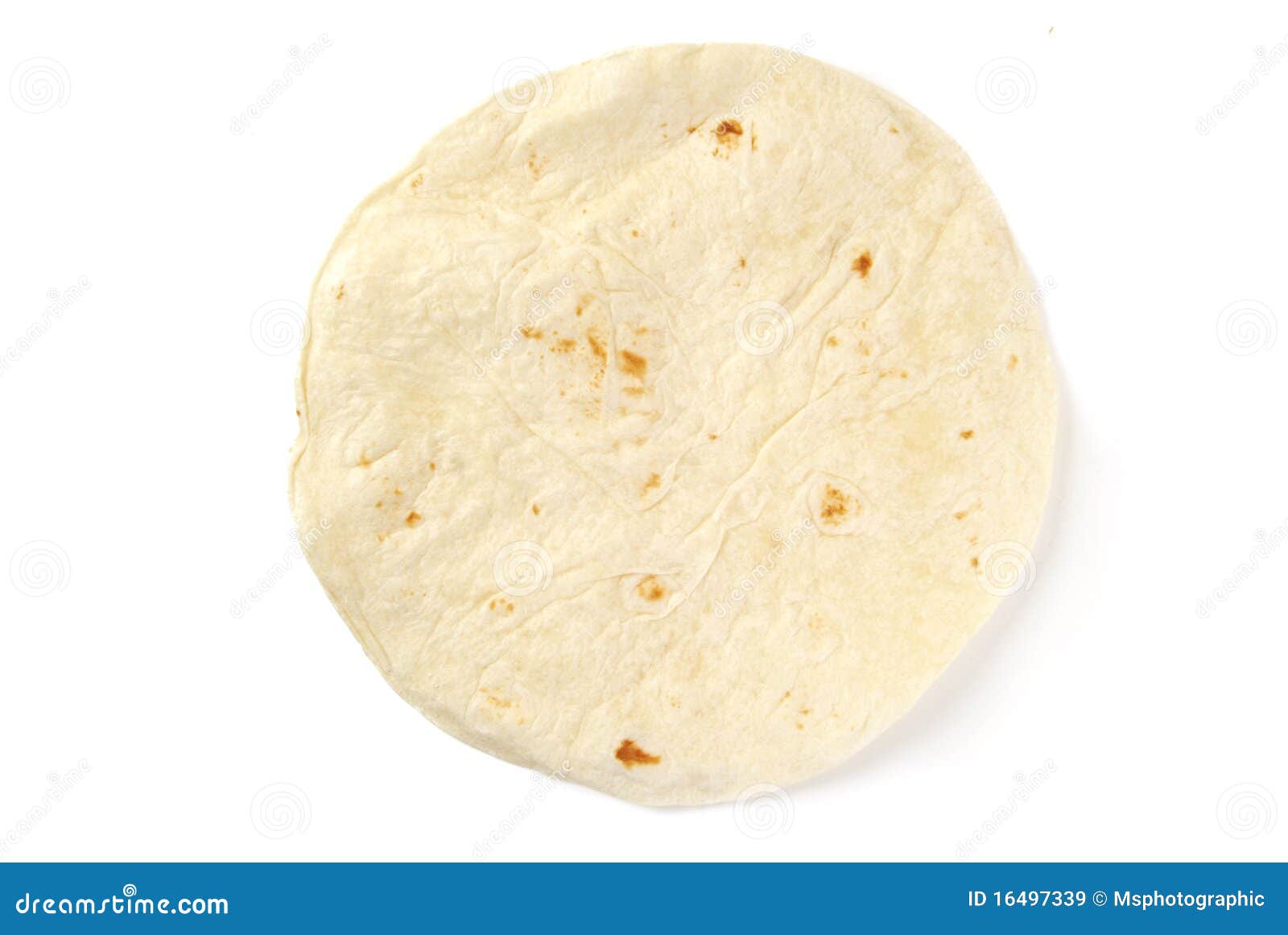 Single Tortilla Shell On White Stock Image - Image: 16497339