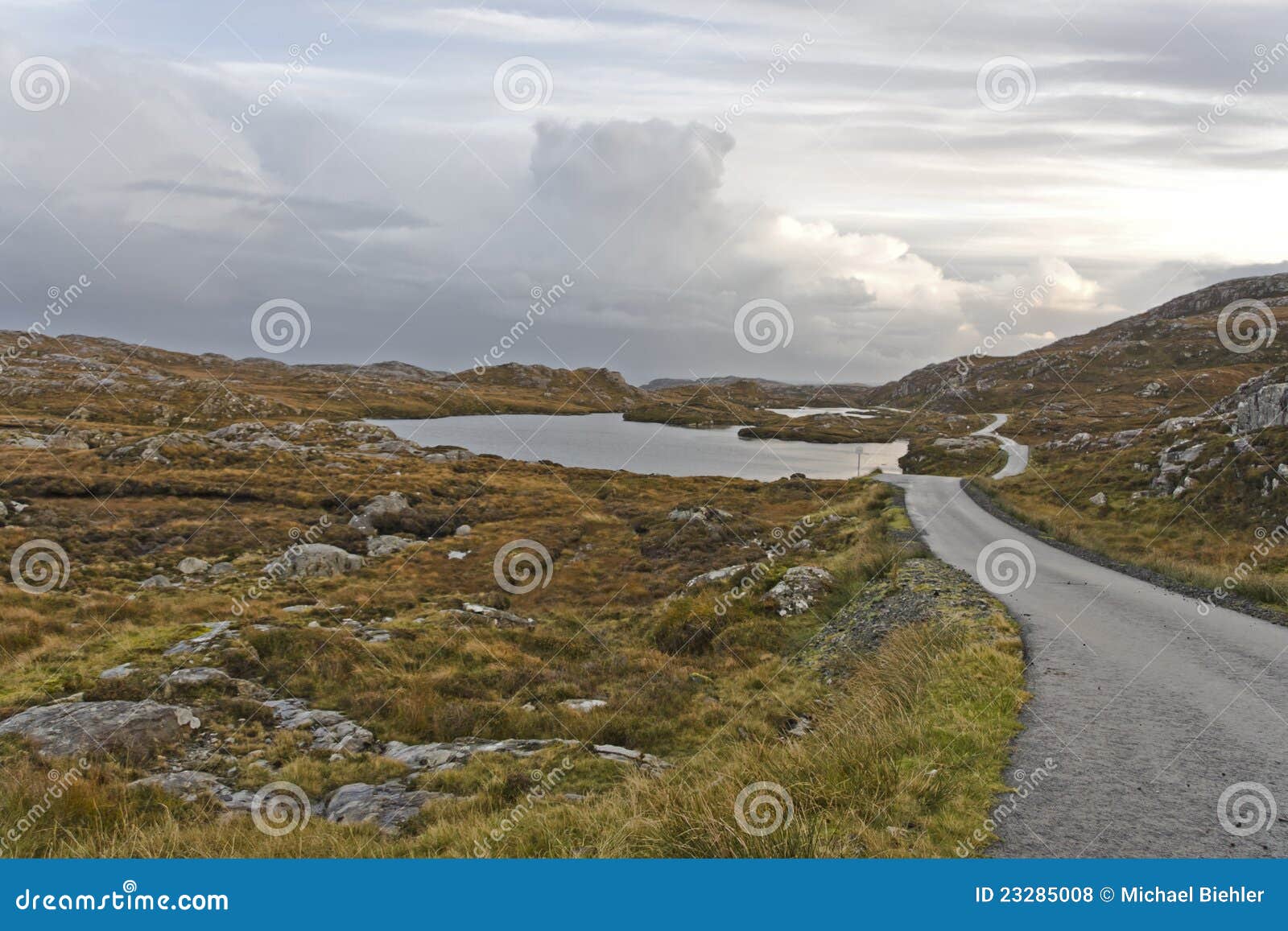 Single Track Road on Scottish Isle Stock Photo Image of ocean