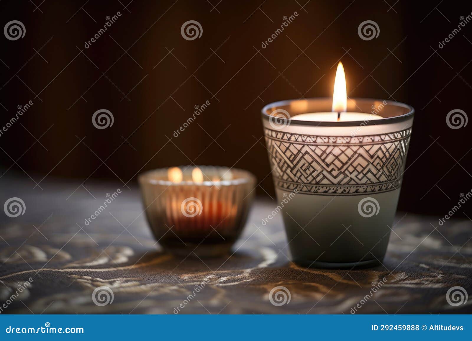 A Single Unity Cup Alongside a Kinara with Unlit Candles Stock Photo