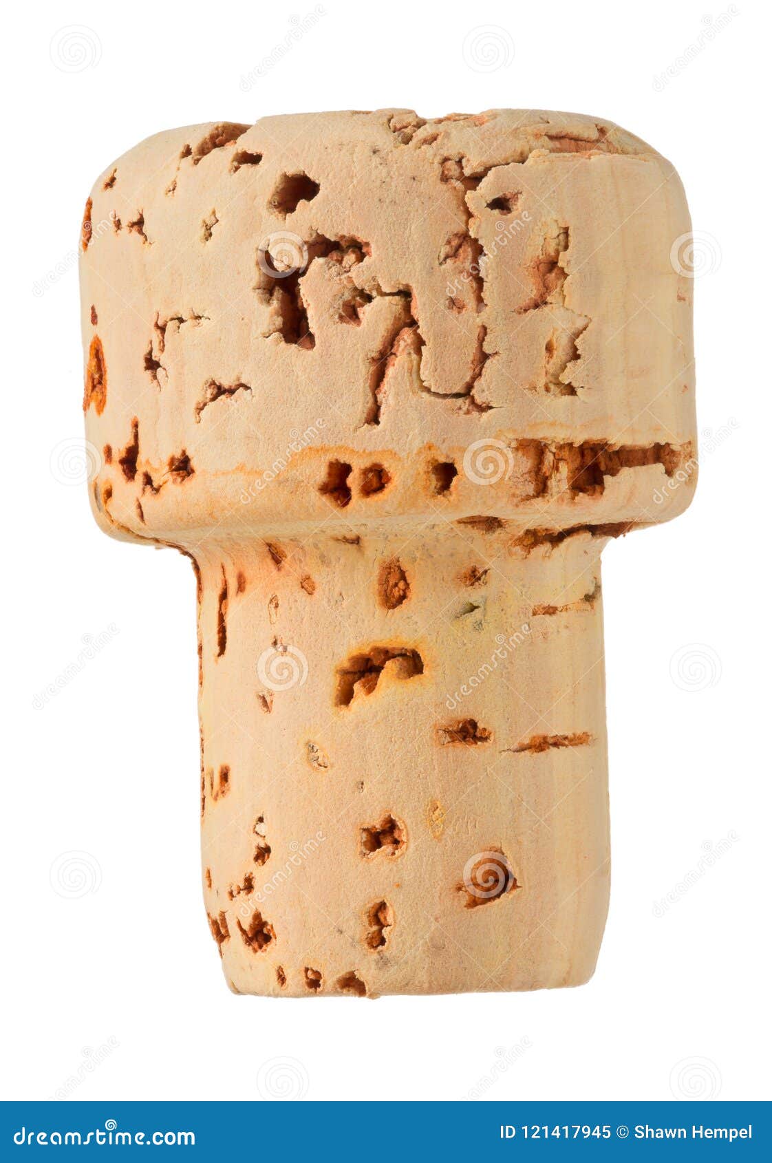 Single, Unused, New, Brown Natural Wine Or Champagne Cork Isolated ...