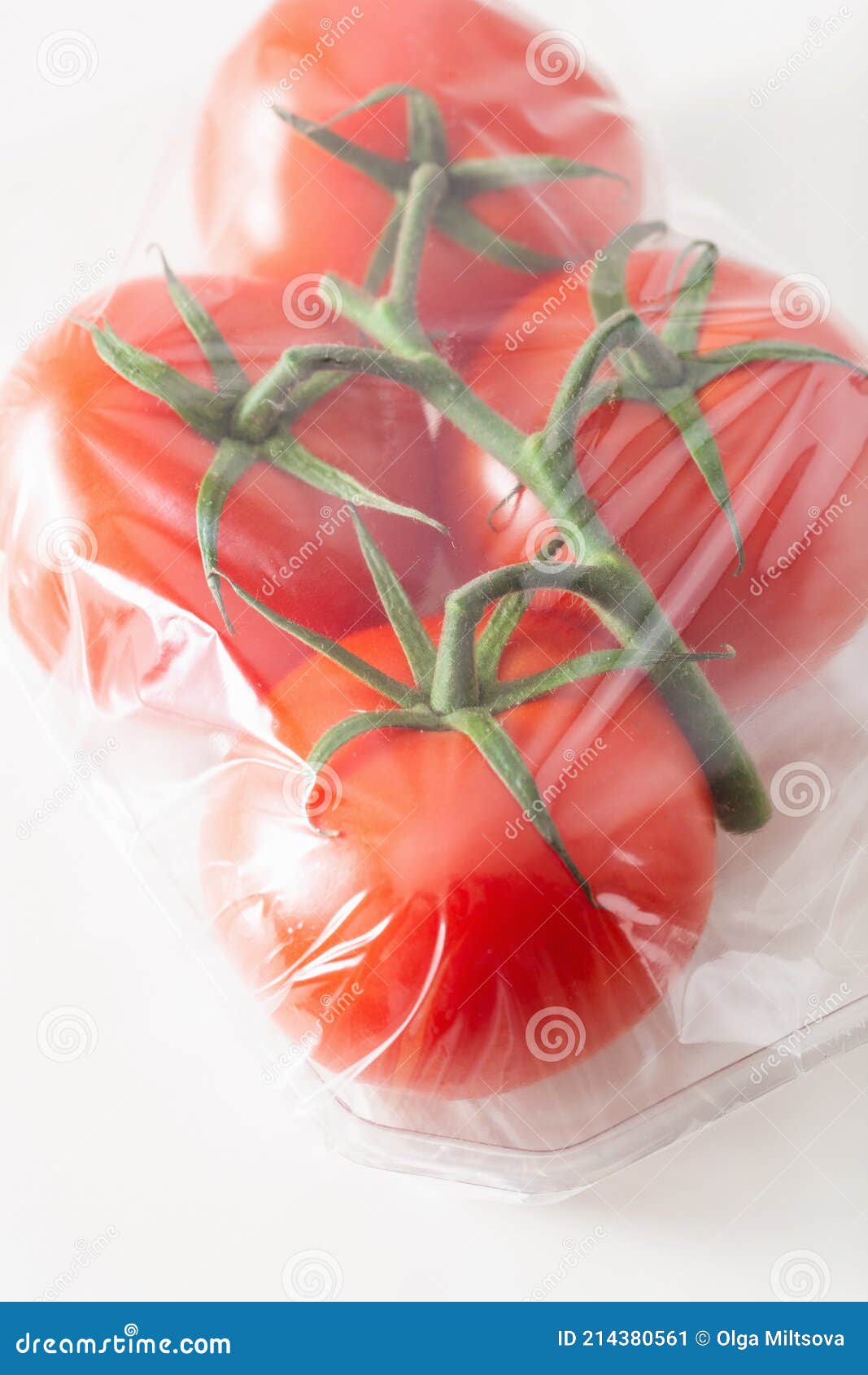 Single Use Plastic Packaging Issue.tomatoes Vegetables in Plastic Bag Stock Image Image of