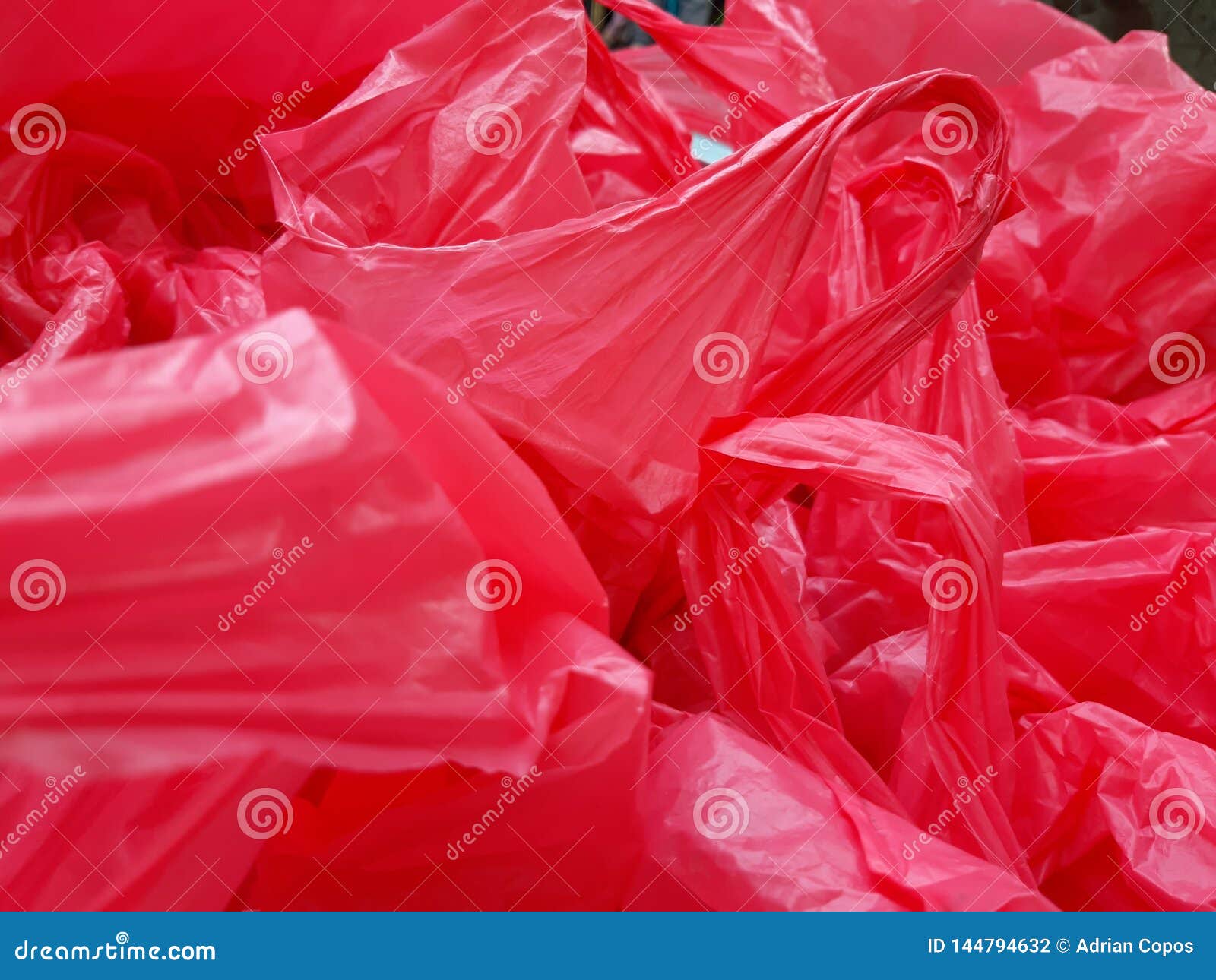 Single Use Red Plastic Bags Stock Photo Image of plastic, waste