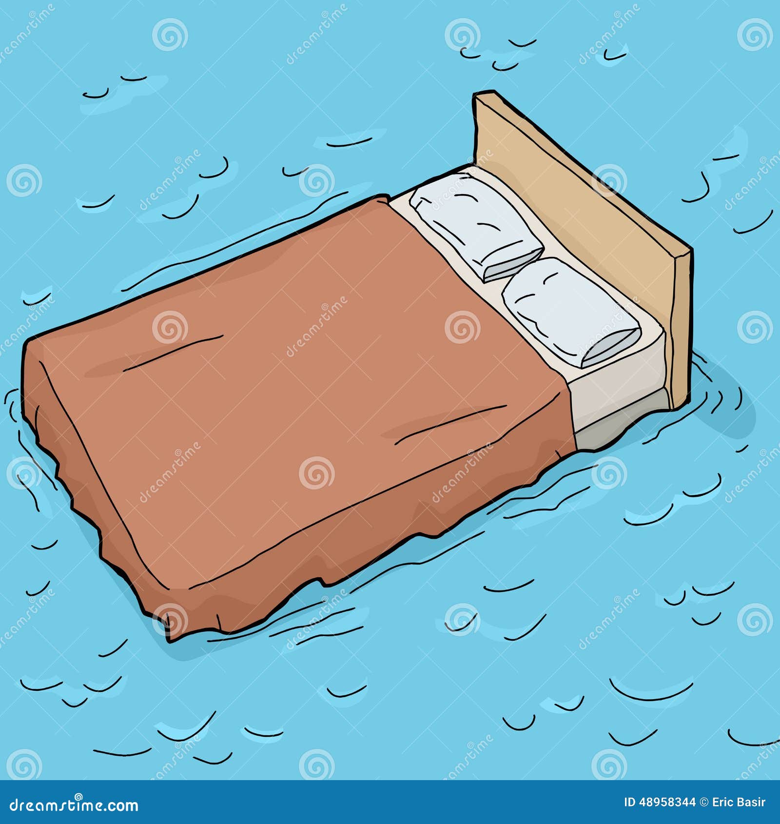 Single Waterbed stock illustration. Illustration of hand 48958344