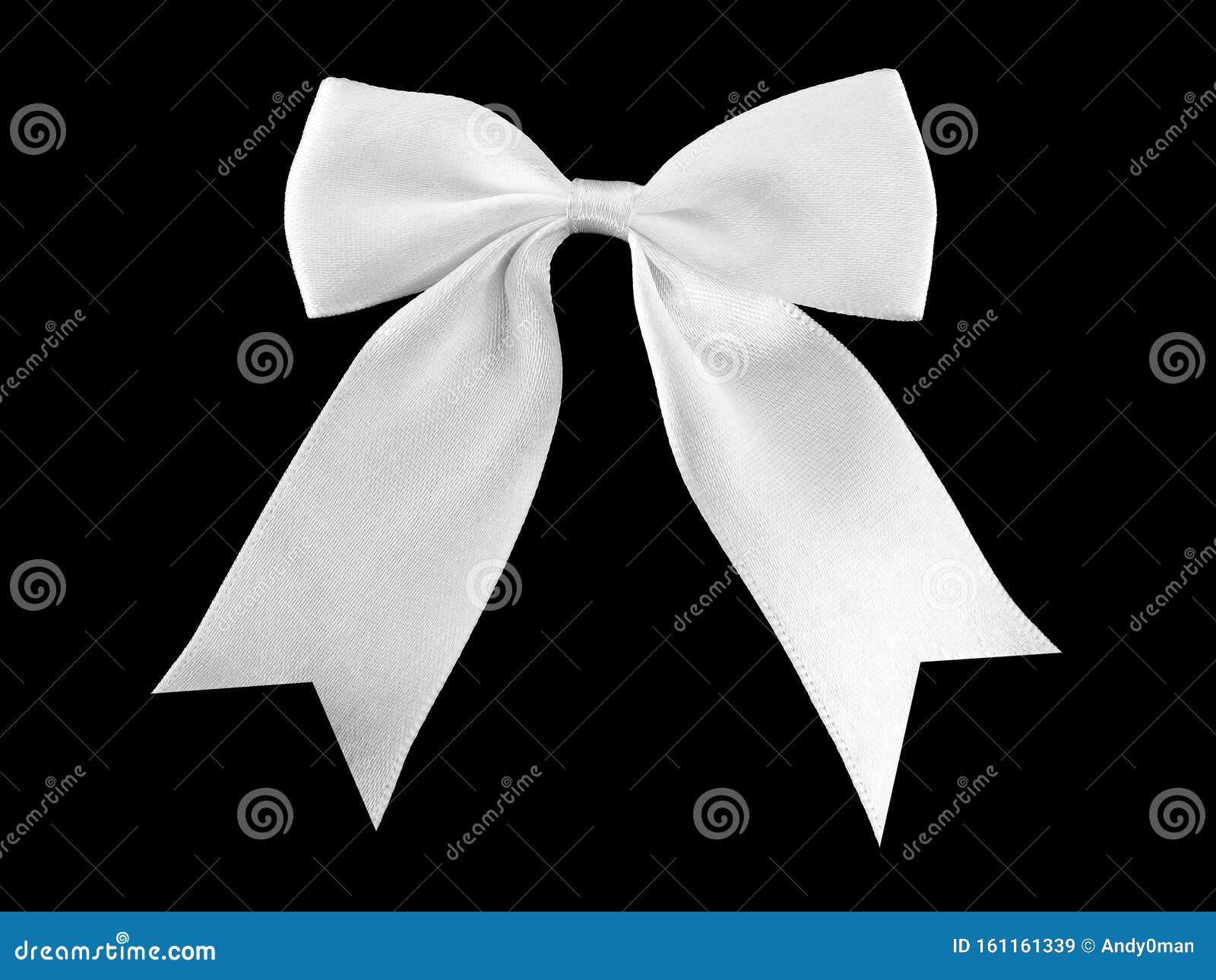 Black Silk Ribbon and Bow isolated on the white background Stock Photo