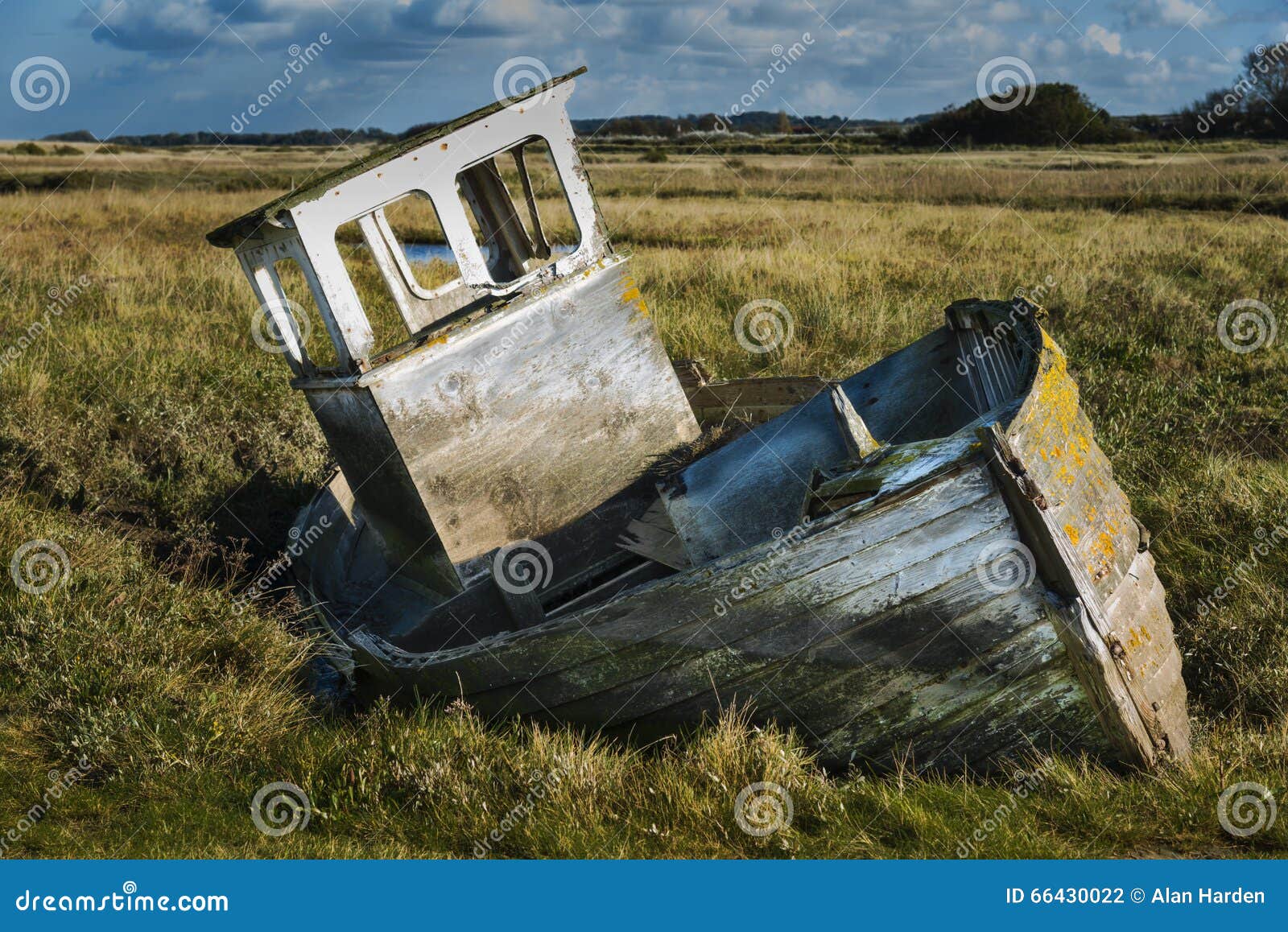 White Rowing Boat And Trailer On Slipway By The Sea Stock Image