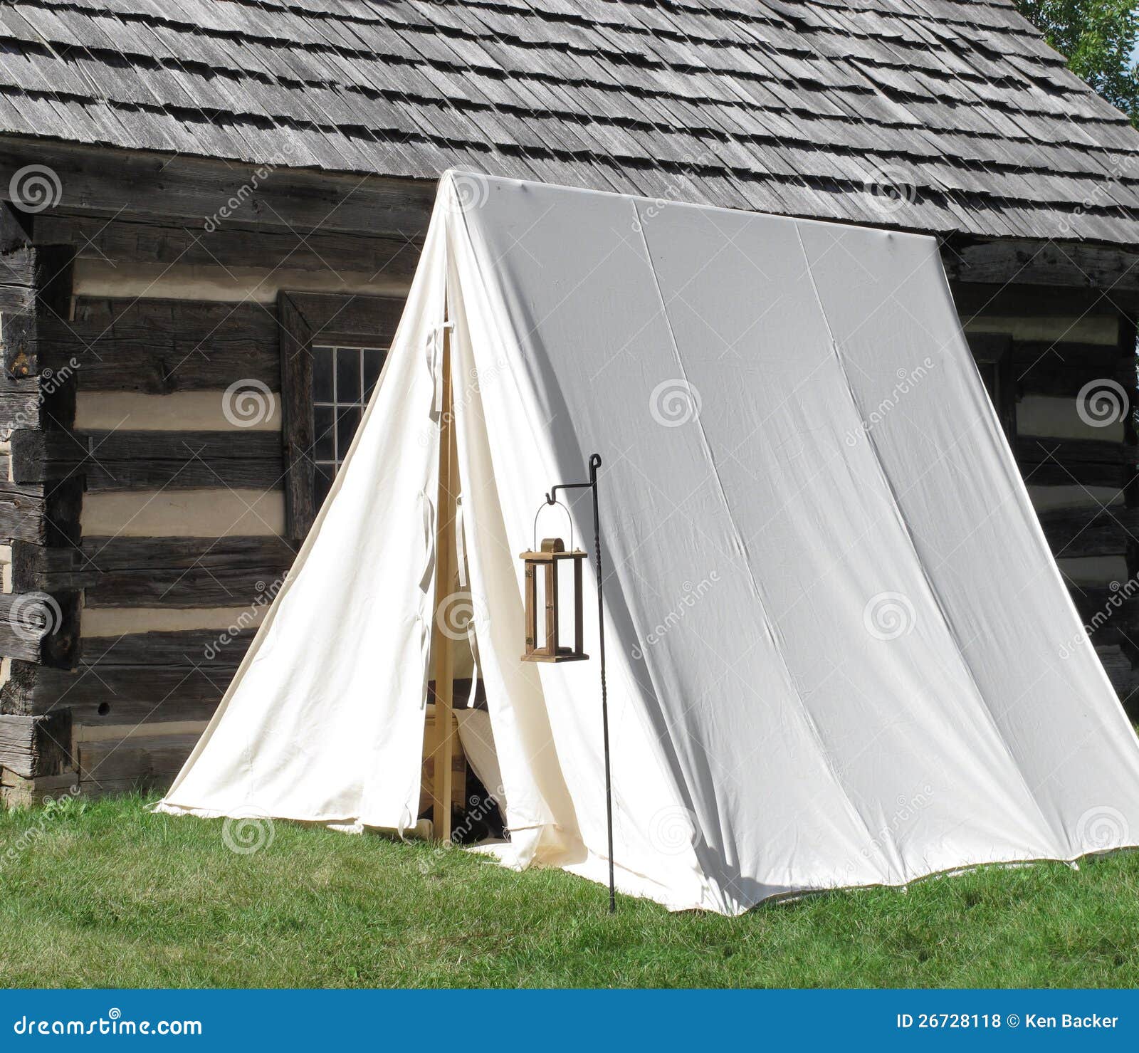 Single White Vintage Military Tent Stock Photo - Image of candle, vintage:  26728118