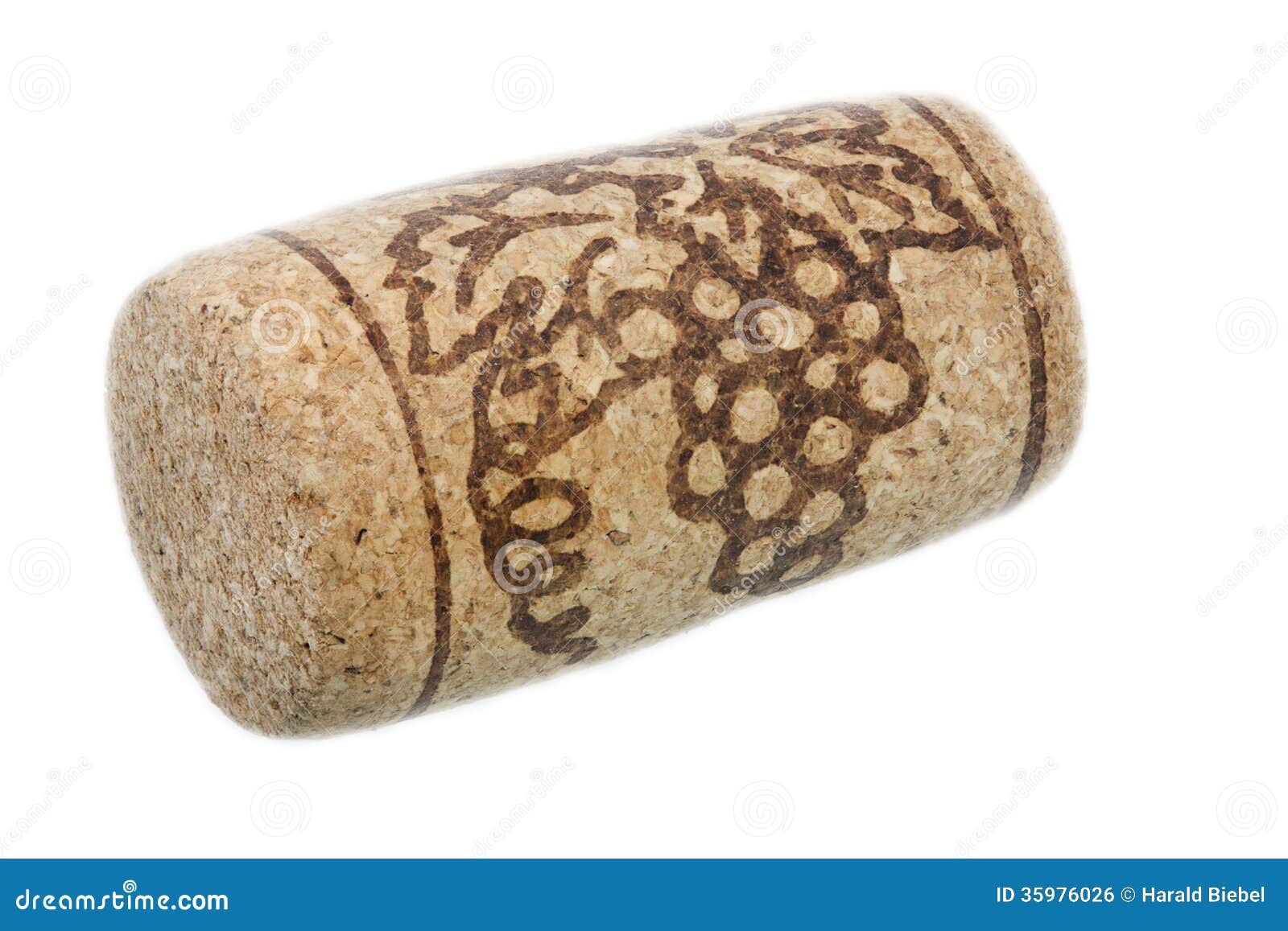 Single wine cork on white stock photo. Image of small 35976026