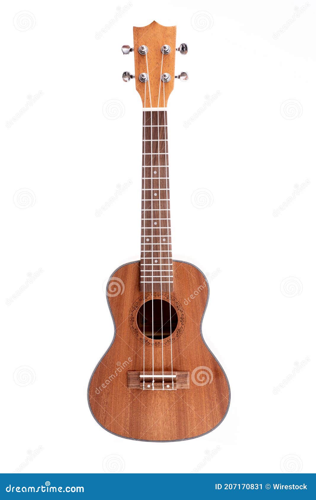 Single Wooden Ukulele Isolated on a White Backgroun Stock Image Image
