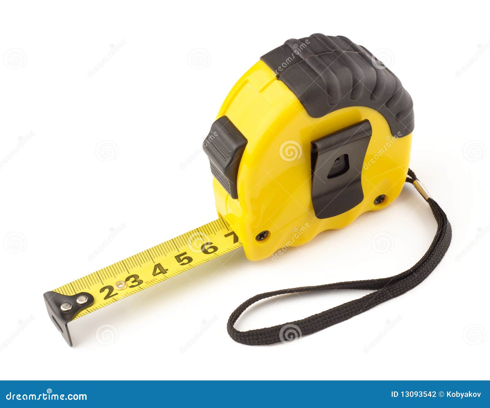 Single Yellow and Black Tape Measure Stock Photo Image of measurement
