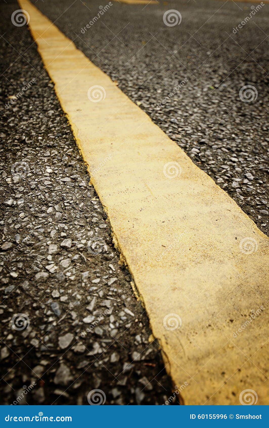 Single Yellow Line Marking on Road Surface Stock Photo Image of
