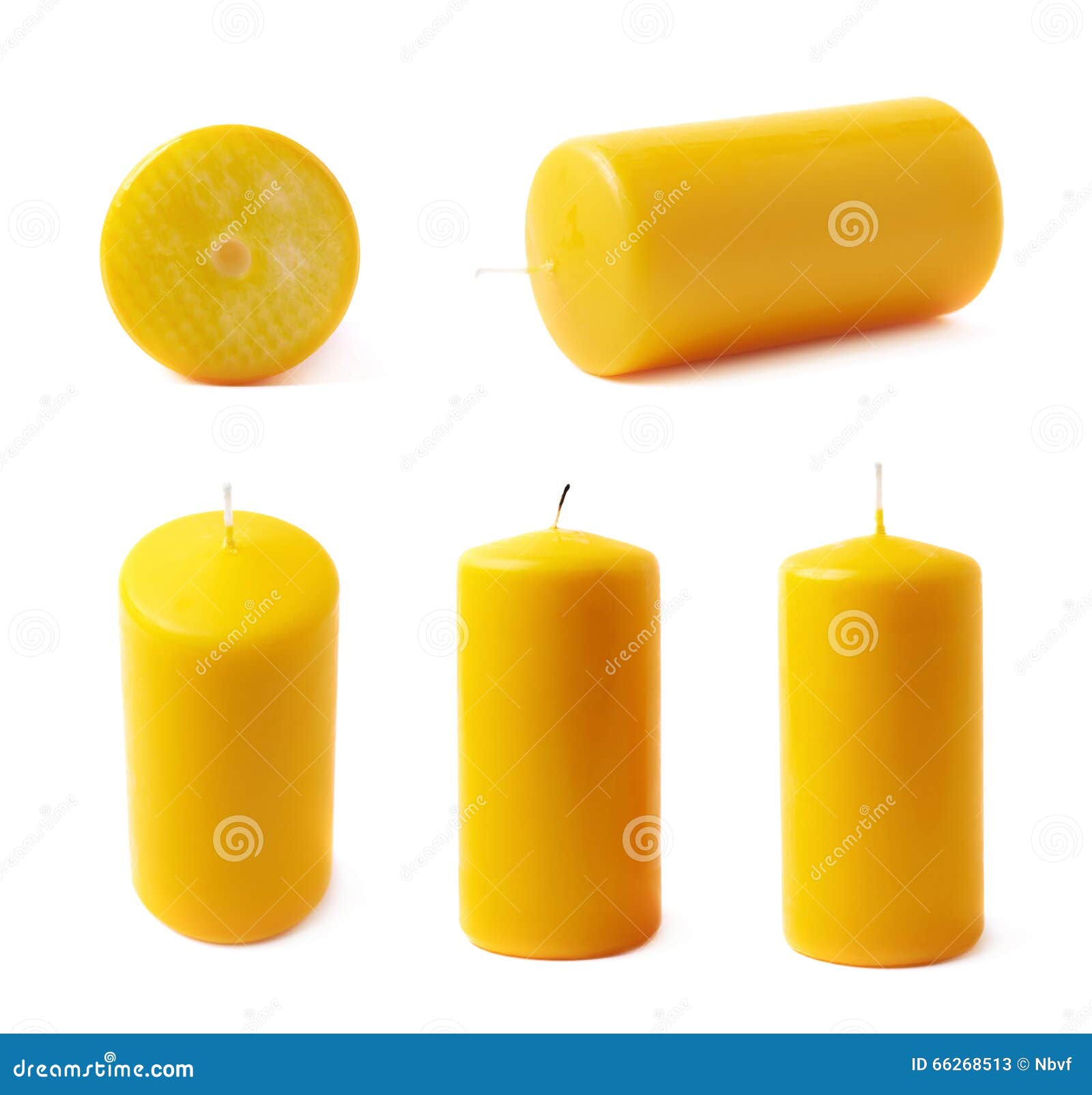 Single Yellow Wax Candle Isolated Stock Image Image of heat, light 66268513