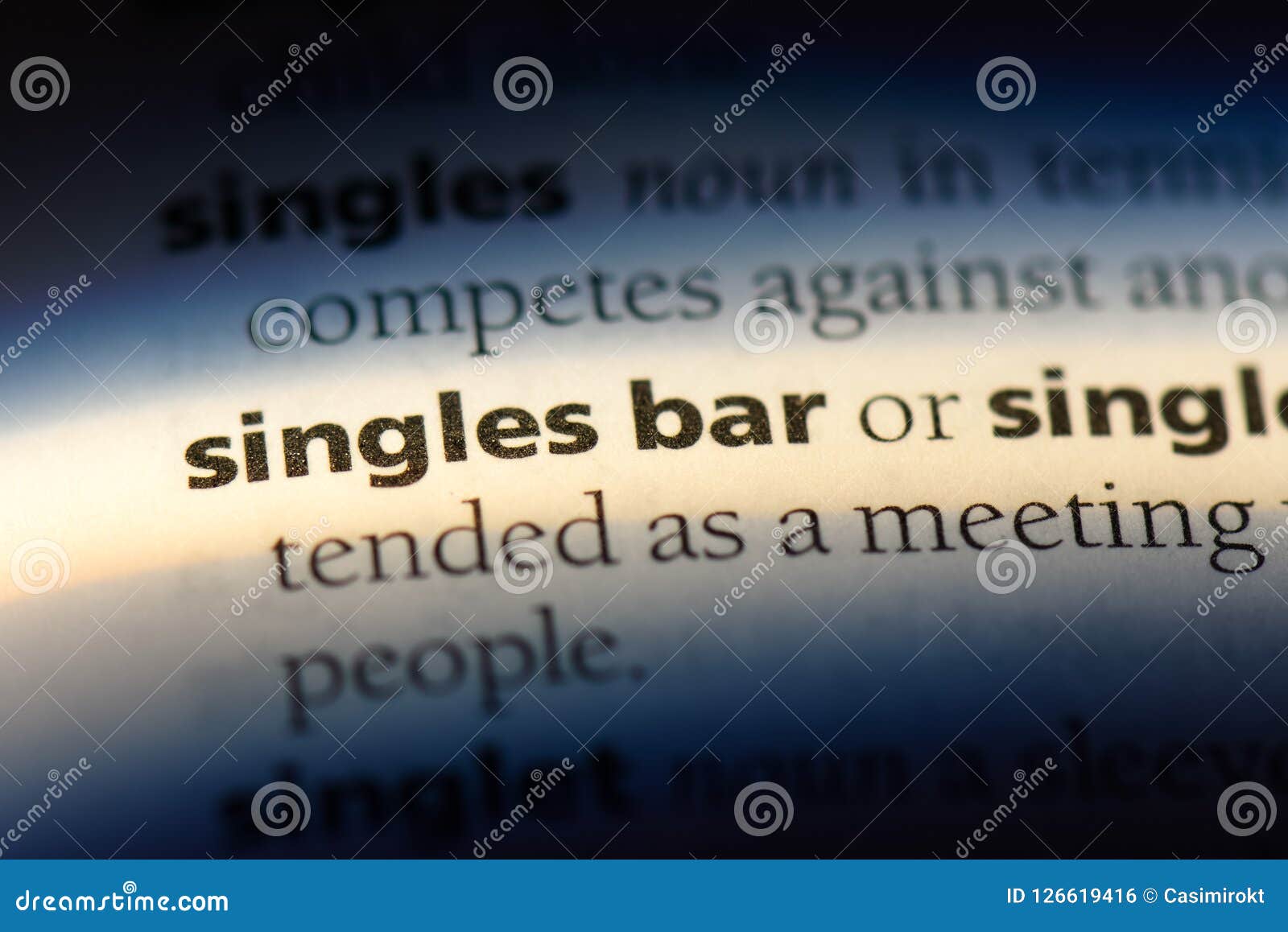 Singles bar stock photo. Image of printed, page, concept 126619416