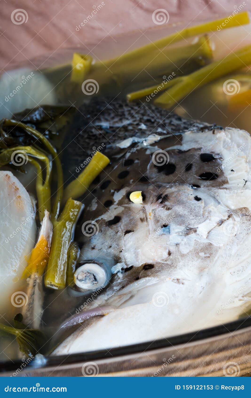 Salmon Head in Tamarind Soup Stock Image Image of radish, ingredient