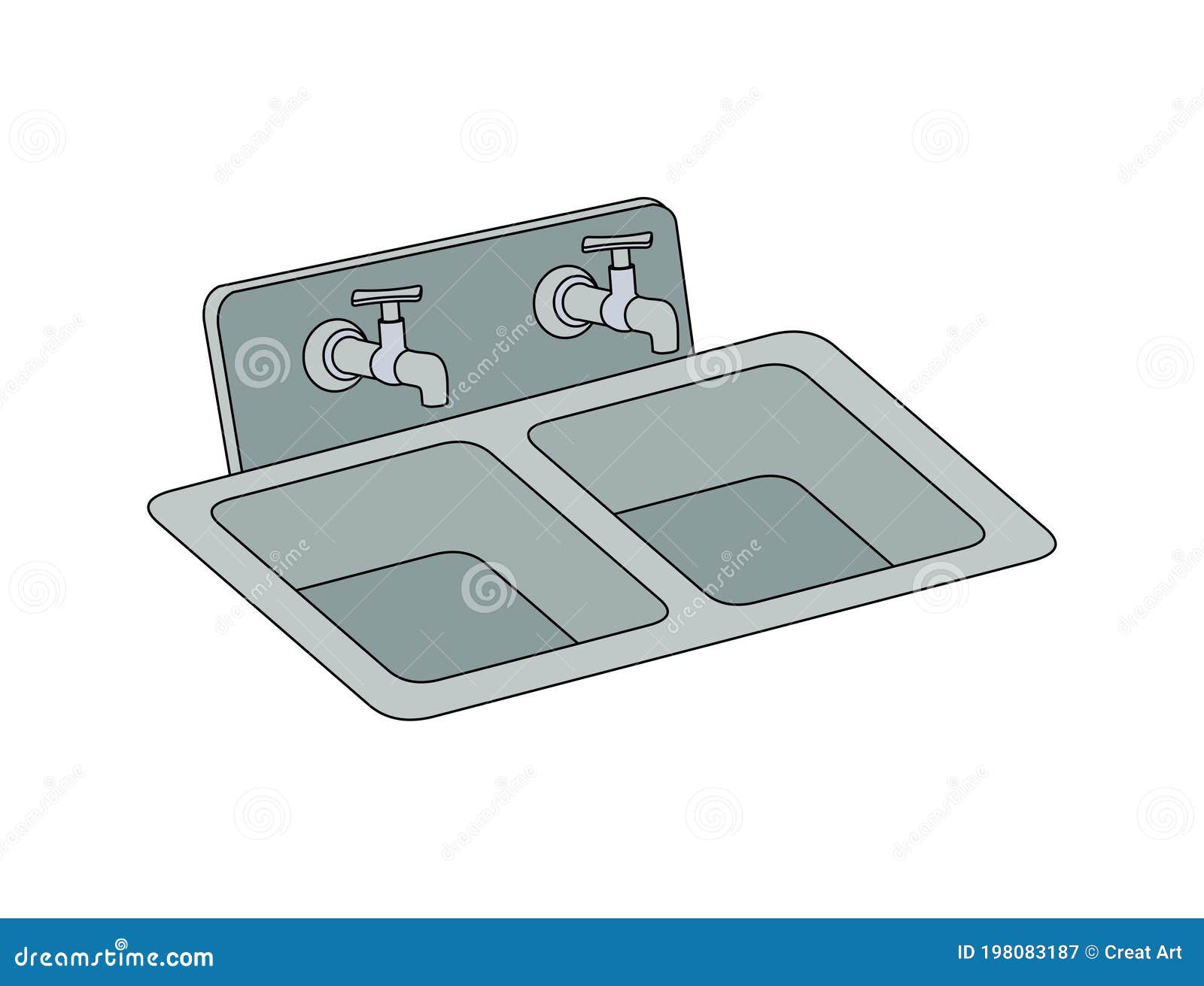 Sink Clip Art Vector Illustration Steel Sink Stock Vector