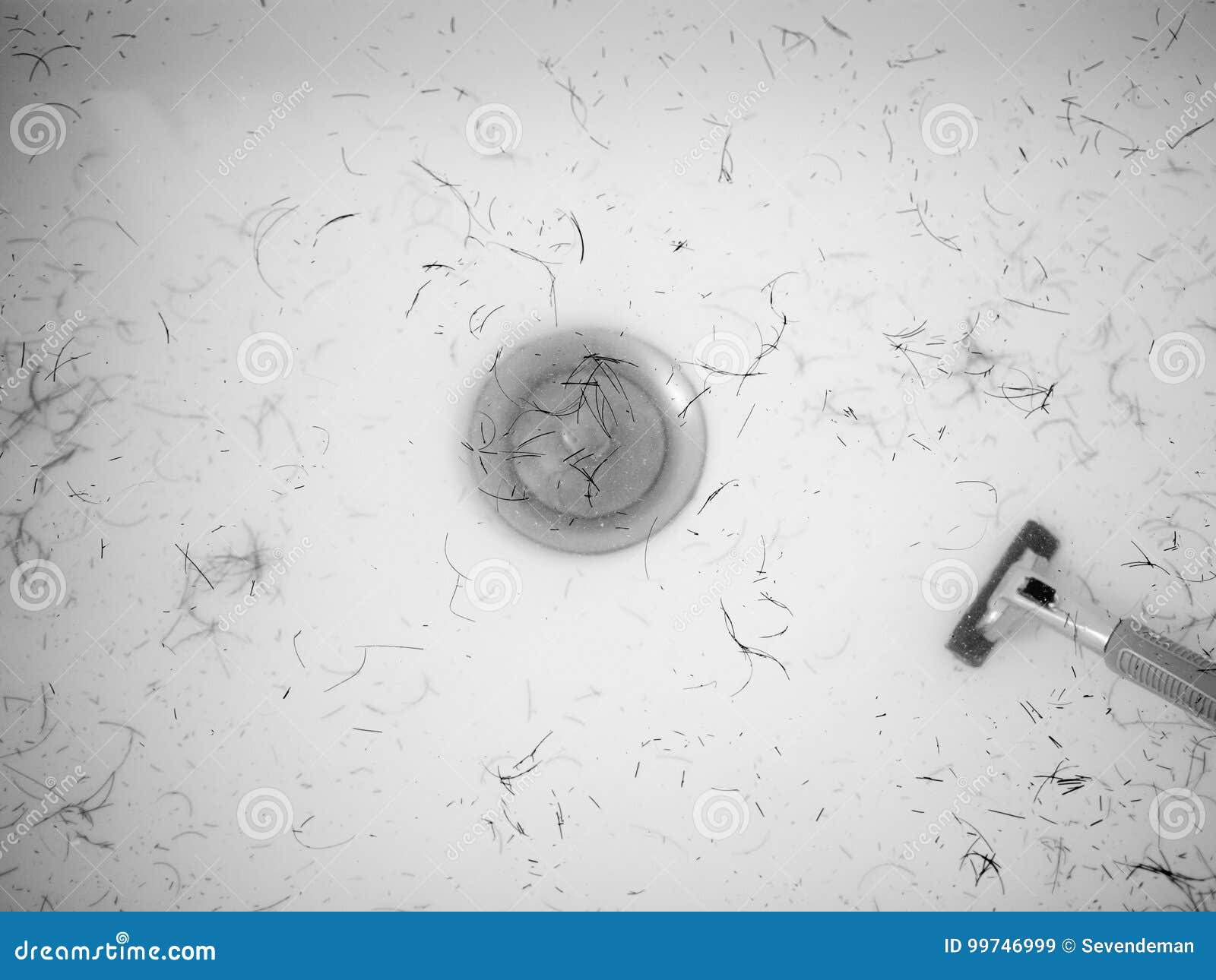 Sink With Hair From Shaving Beard And Mustache Stock Image