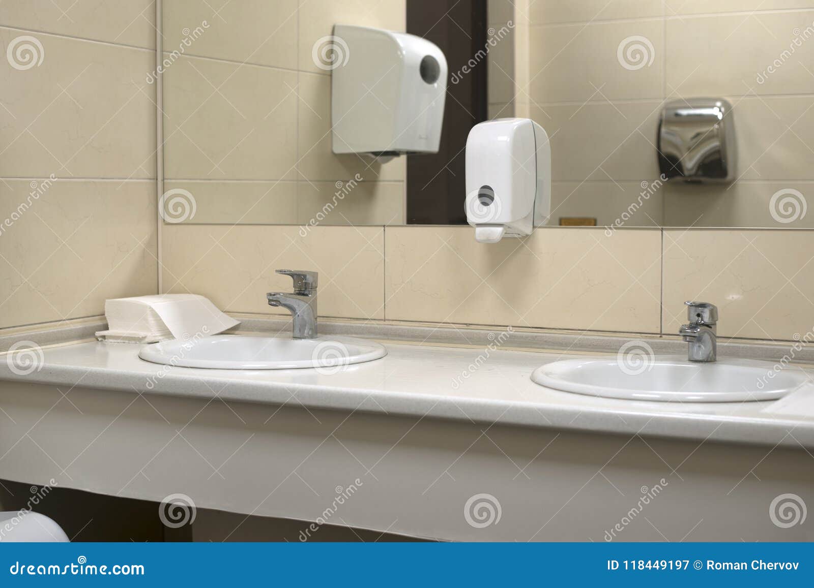 Sink In A Public Toilet Stock Image Image Of Hand Detail