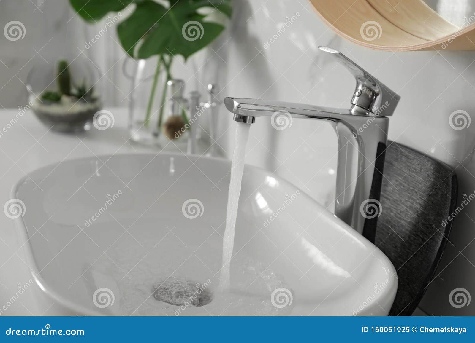 Sink with Running Water in Bathroom Stock Image Image of marble