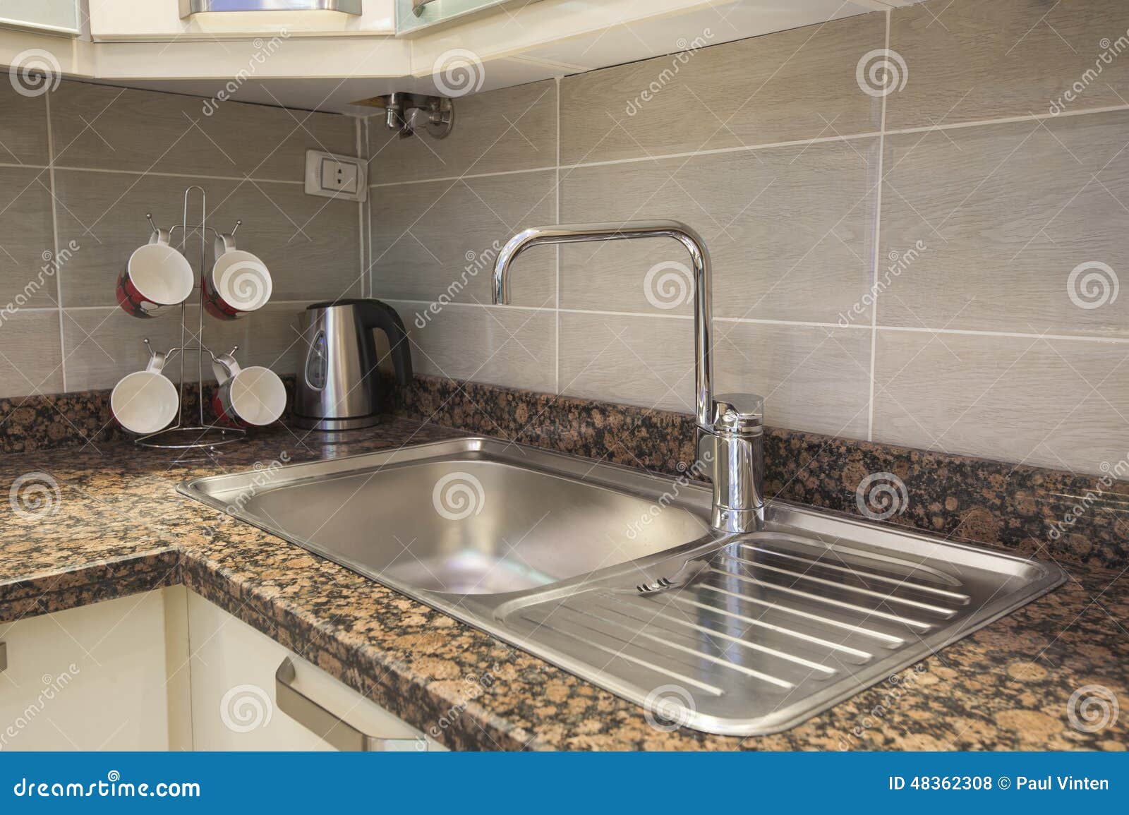 Sink and Tap with Kettle in Apartment Stock Photo Image of apartment