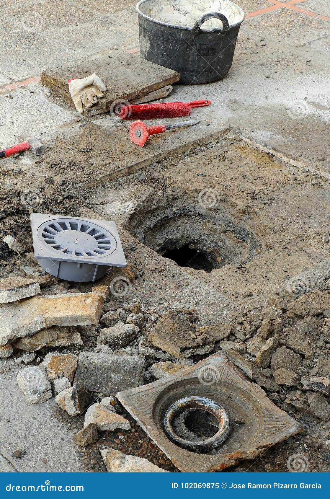 The sink of a yard stock image. Image of masonry, plastic 102069875