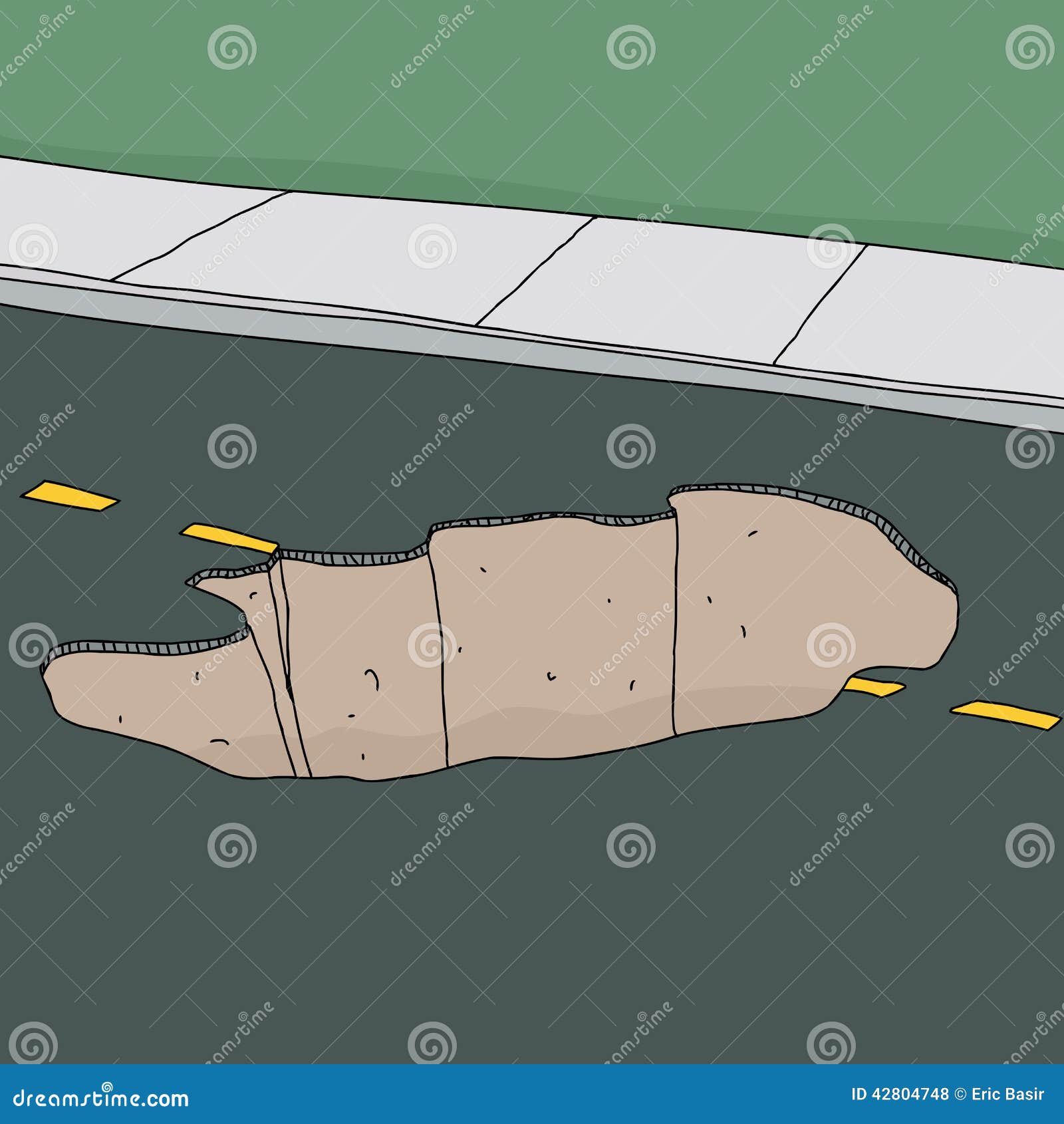 Sinkhole in Road stock vector. Illustration of sinkhole - 42804748