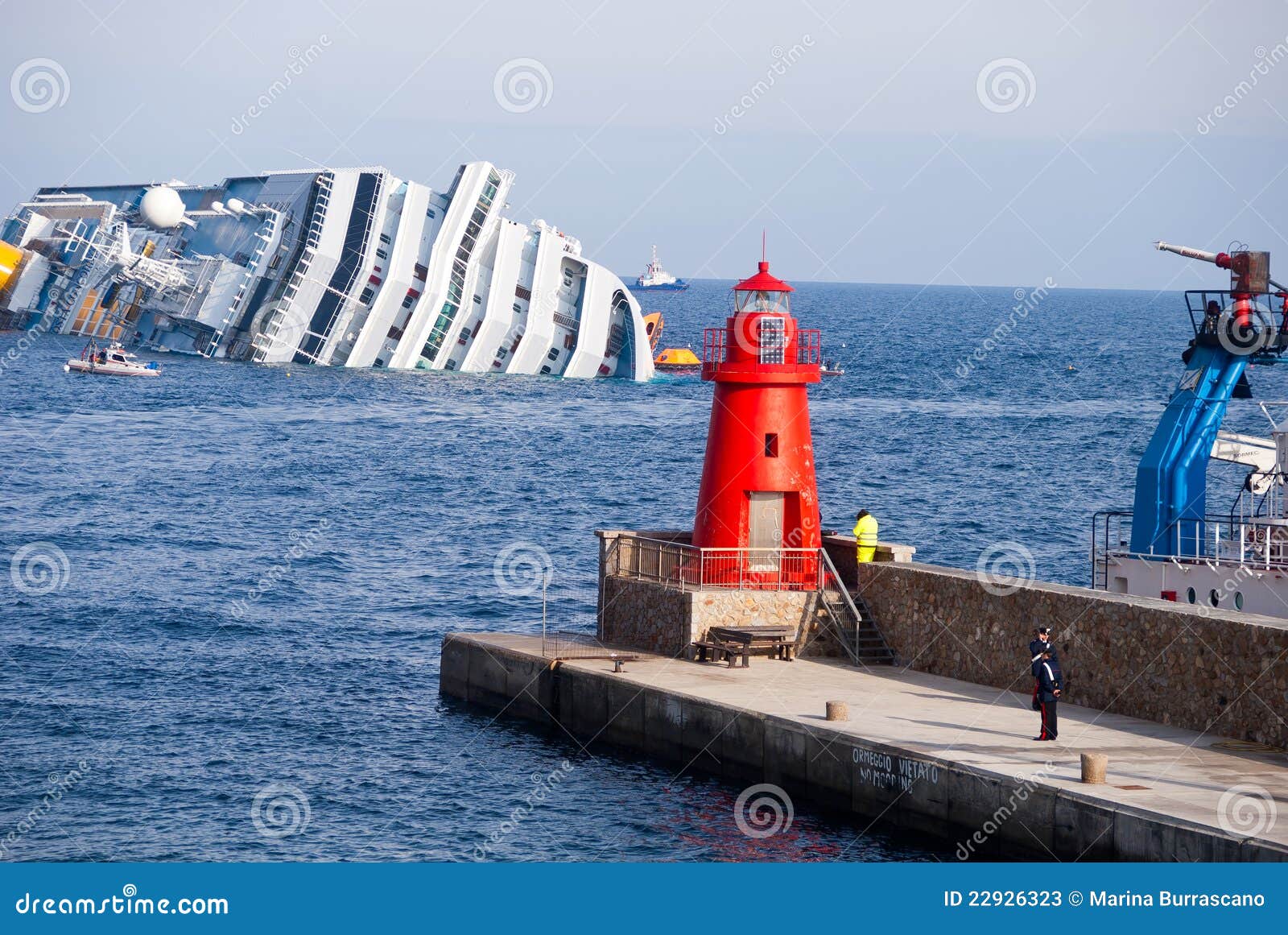 Sinking Cruise Ship Costa Concordia Editorial Stock Photo