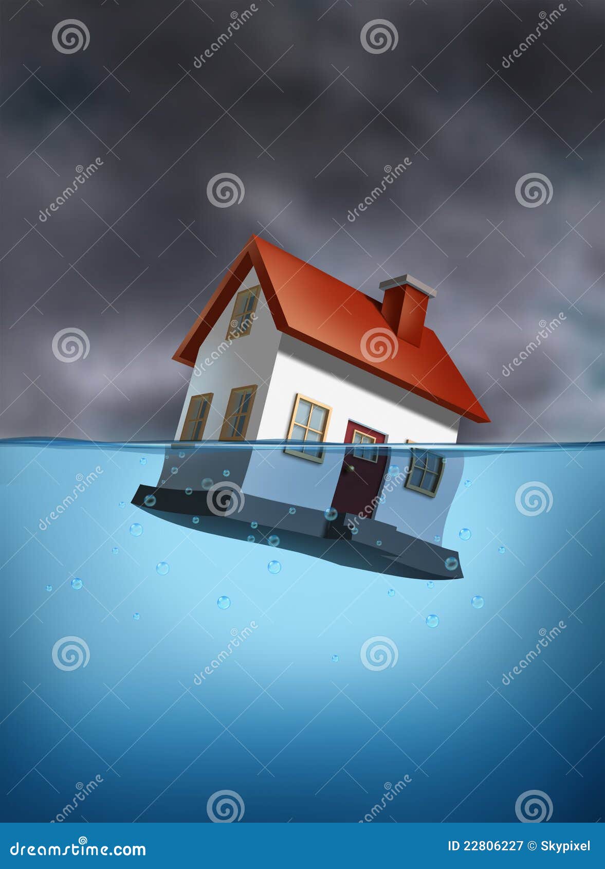 Sinking Home stock illustration. Illustration of rainstorm - 22806227