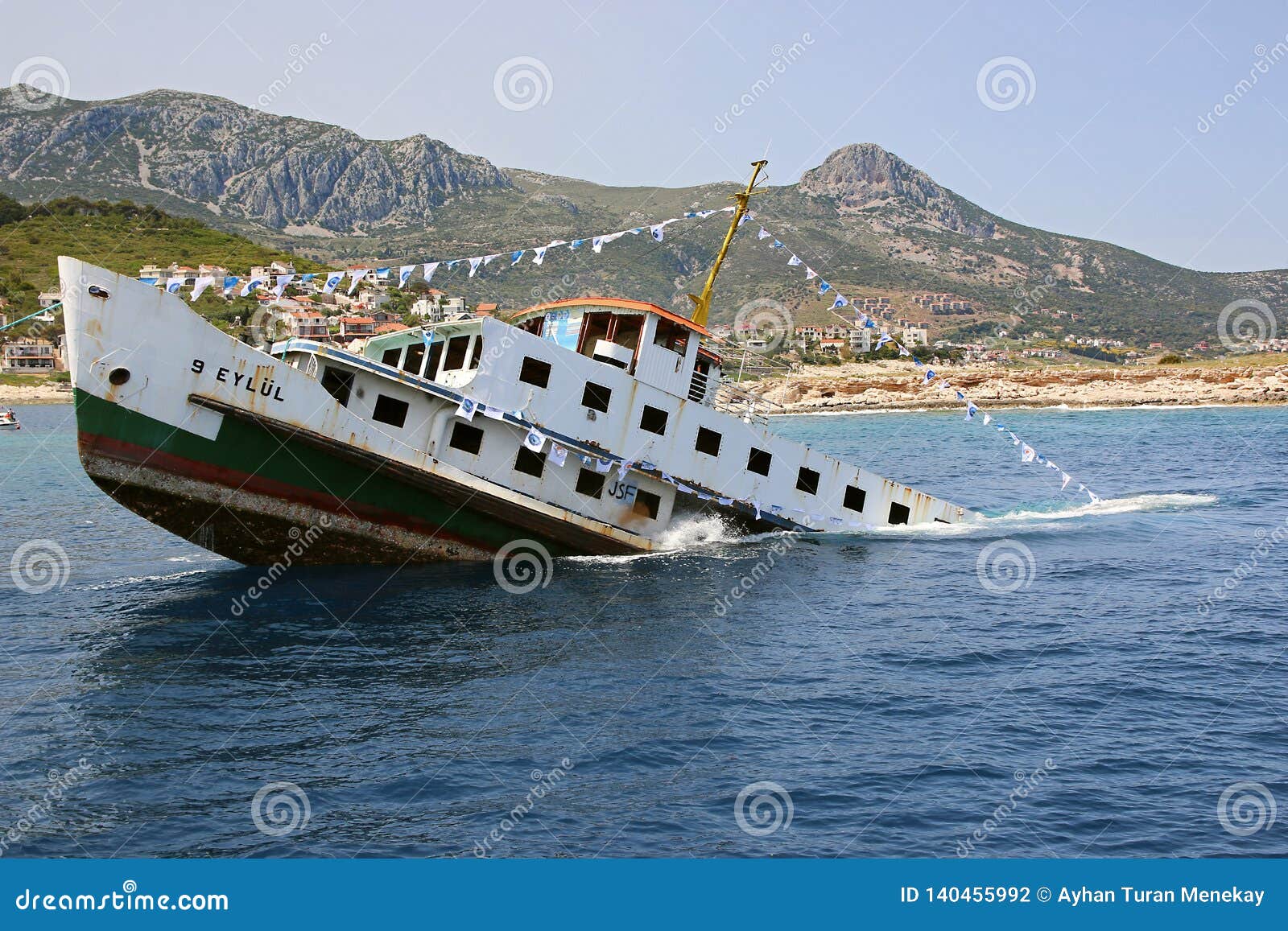 Sinking Ship For Diving Tourism Editorial Photography
