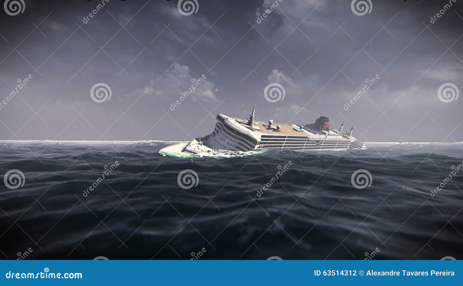 Sinking Ship In A Storm Video Footage Stock Footage Video