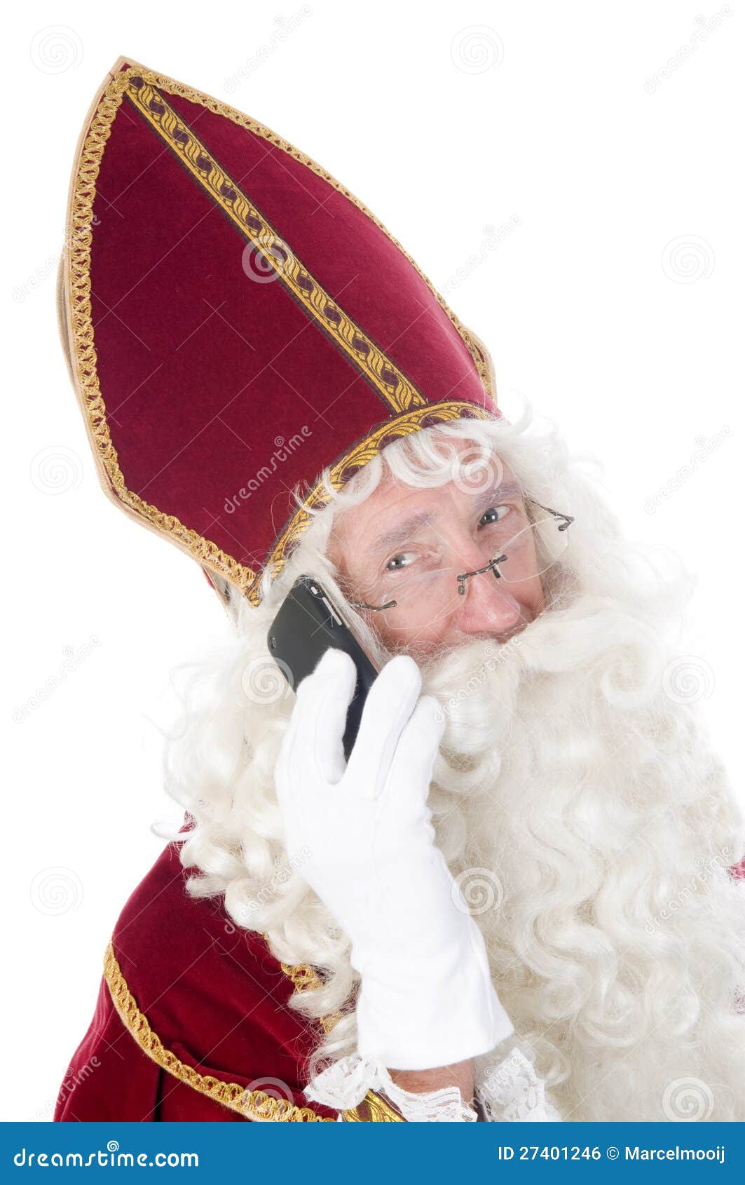 Sinterklaas with a Mobile Phone Stock Photo - Image of december, seasonal:  27401246