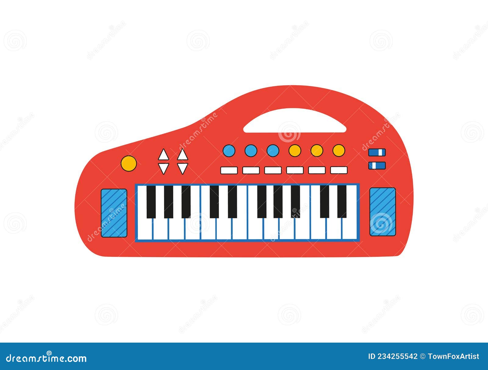 Ilustração 3d do teclado de brinquedo infantil